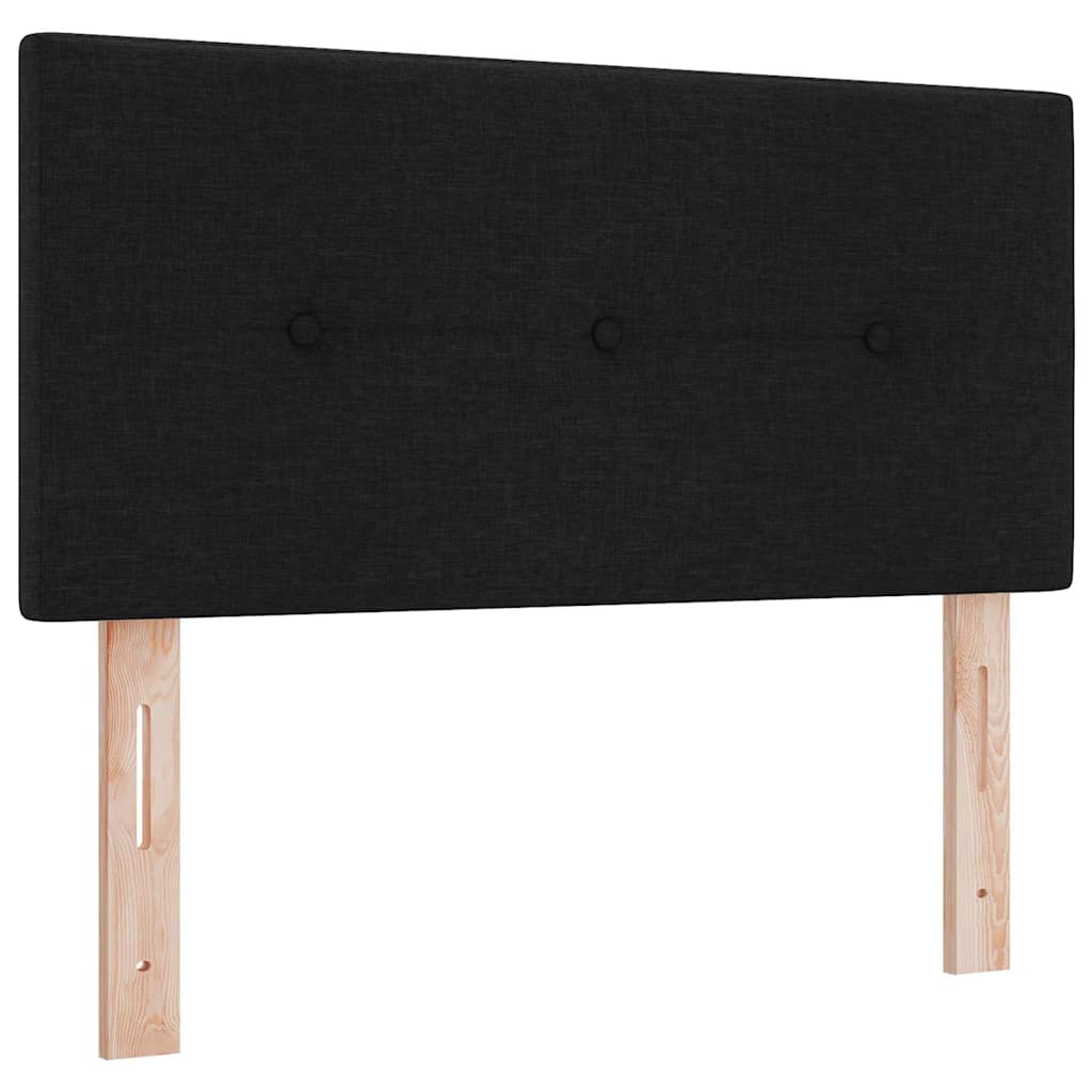 Box spring seng med LED-lysstrimler Sort 90 x 200 cm Stof