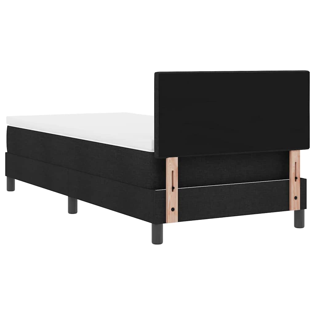 Box spring seng med LED-lysstrimler Sort 90 x 200 cm Stof