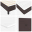 Box spring seng med LED-lysstrimler Mørk Brun 90 x 200 cm Stof