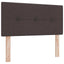 Box spring seng med LED-lysstrimler Mørk Brun 90 x 200 cm Stof