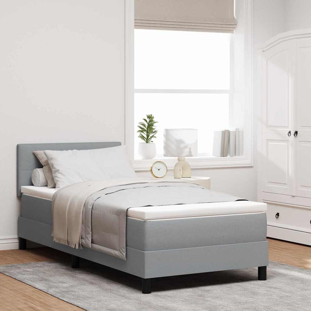 Box spring seng med pude Lysegrå 100 x 200 cm Stof