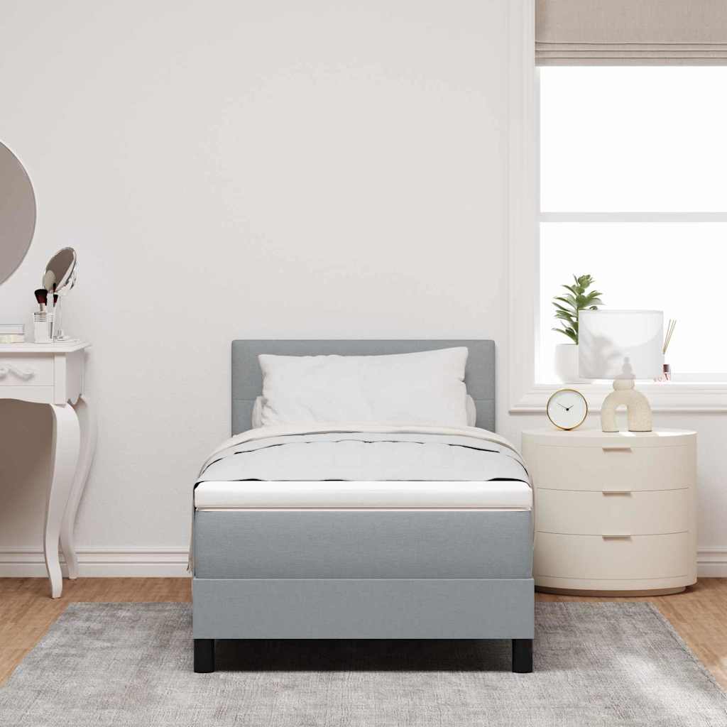 Box spring seng med pude Lysegrå 100 x 200 cm Stof