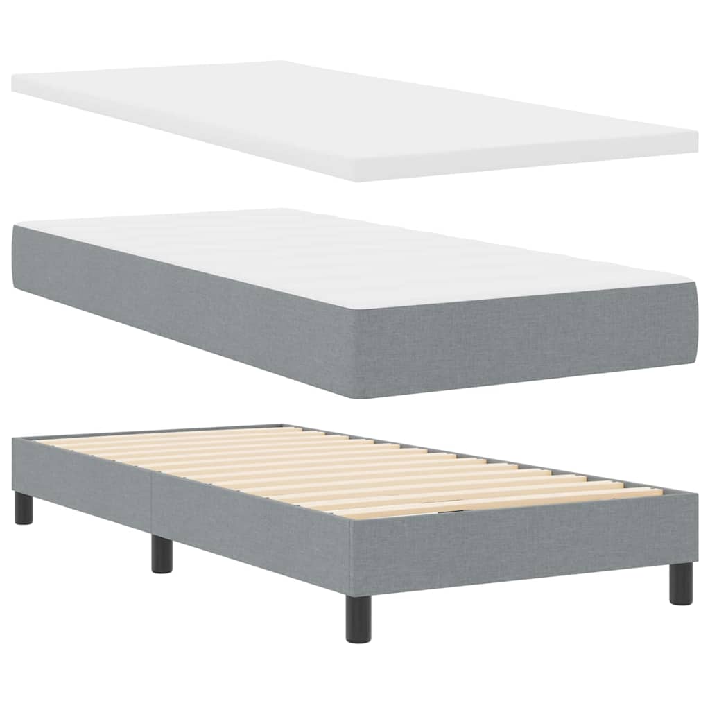 Box spring seng med pude Lysegrå 100 x 200 cm Stof