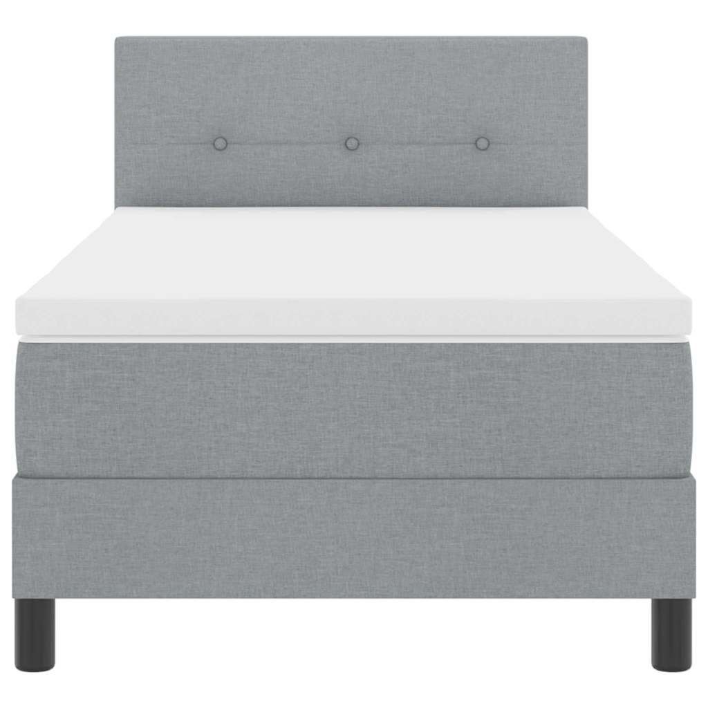 Box spring seng med pude Lysegrå 100 x 200 cm Stof