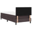 Box spring seng med LED-lysstrimler Mørk Brun 100 x 200 cm Stof