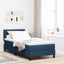 Box spring seng med LED-lysstrimler Blå 100 x 200 cm Stof
