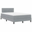 Box spring seng med LED-lysstrimler Lysegrå 120 x 190 cm Stof