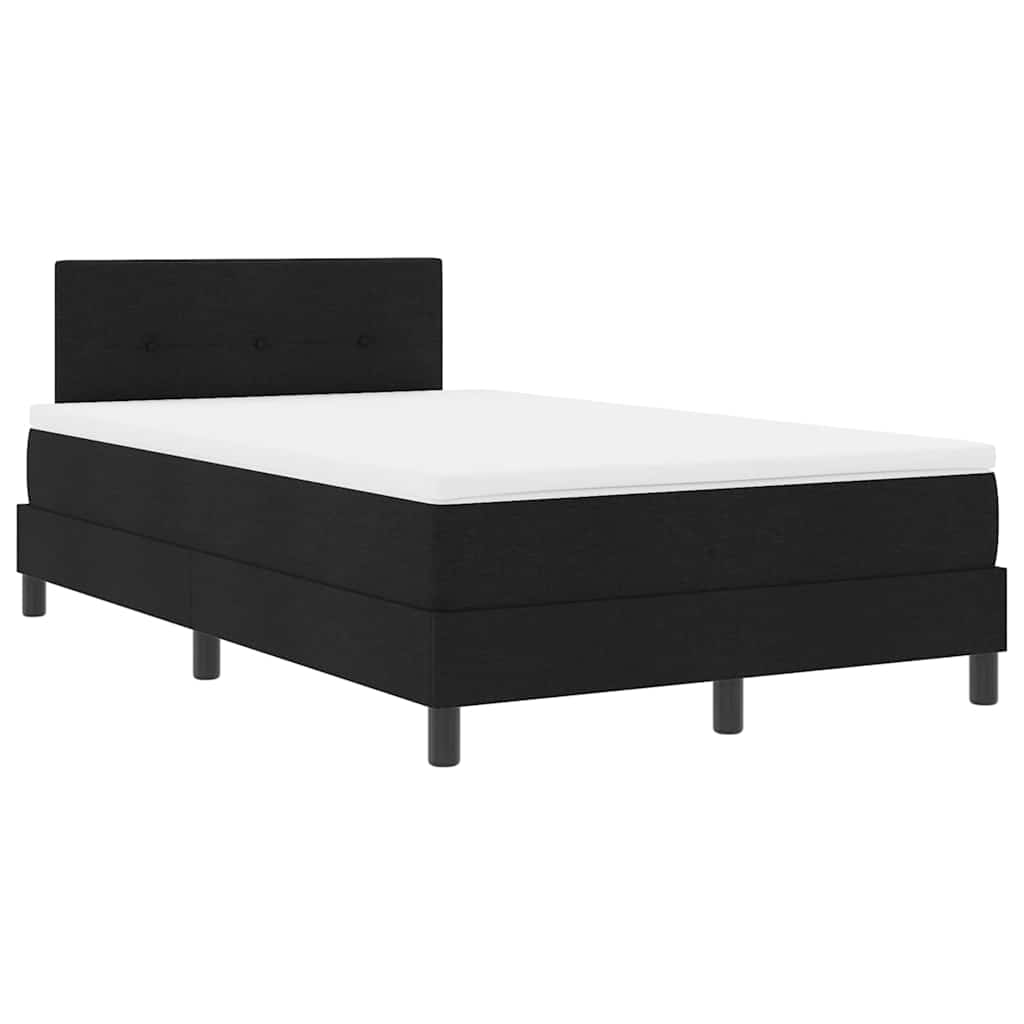 Box spring seng med LED-lysstrimler Sort 120 x 190 cm Stof