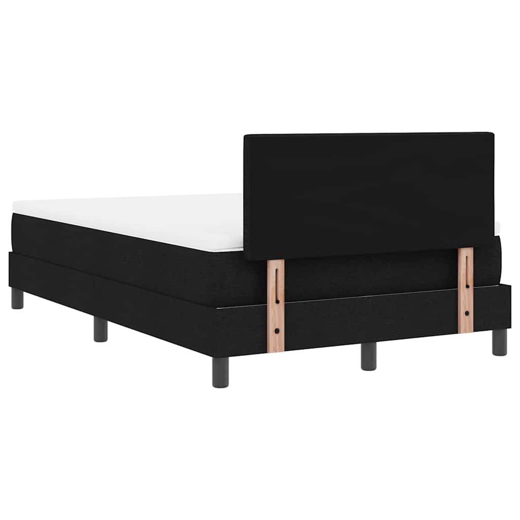 Box spring seng med LED-lysstrimler Sort 120 x 190 cm Stof