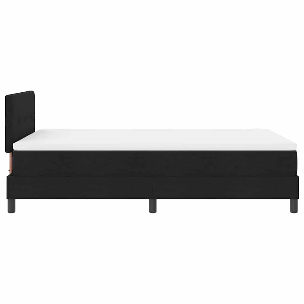 Box spring seng med LED-lysstrimler Sort 120 x 190 cm Stof