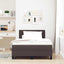 Box spring seng med LED-lysstrimler Mørk Brun 120 x 190 cm Stof