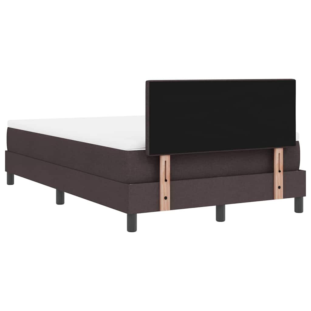 Box spring seng med LED-lysstrimler Mørk Brun 120 x 190 cm Stof