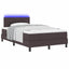 Box spring seng med LED-lysstrimler Mørk Brun 120 x 190 cm Stof