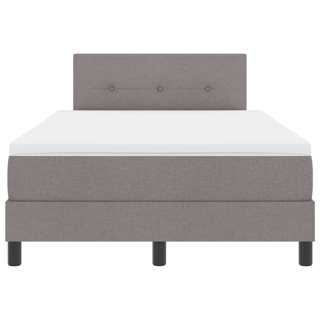Box spring seng med LED-lysstrimler Gråbrun 120 x 190 cm Stof