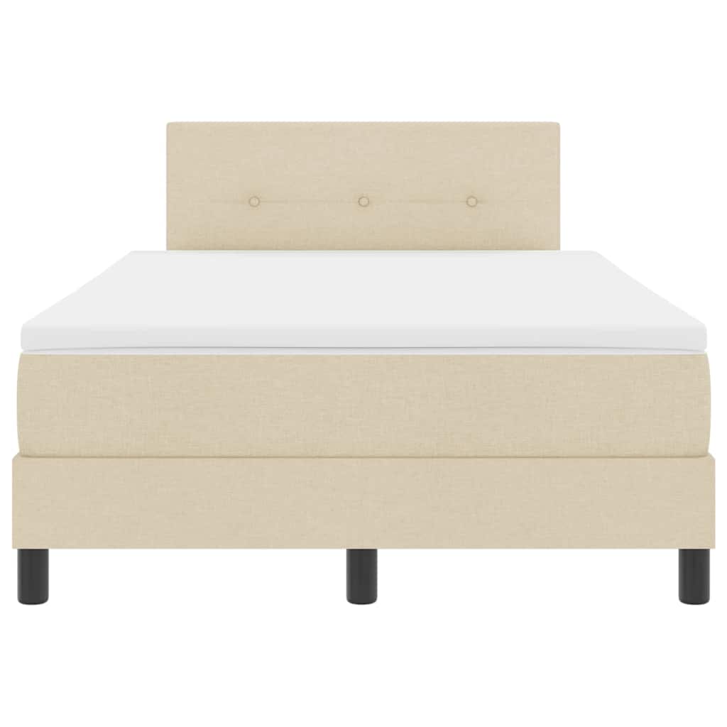 Box spring seng med LED-lysstrimler Creme 120 x 190 cm Stof