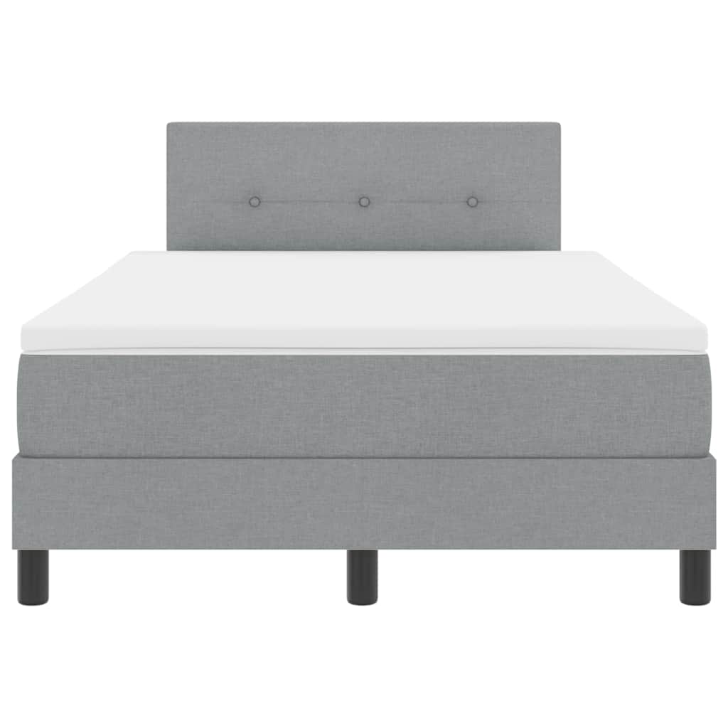 Box spring seng med LED-lysstrimler Lysegrå 120 x 200 cm Stof