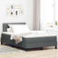 Box spring seng med LED-lysstrimler Mørkegrå 120 x 200 cm Stof