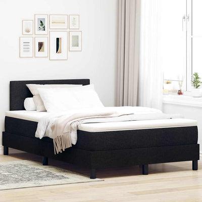 Box spring seng med LED-lysstrimler Sort 120 x 200 cm Stof