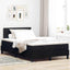 Box spring seng med LED-lysstrimler Sort 120 x 200 cm Stof