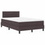 Box spring seng med LED-lysstrimler Mørk Brun 120 x 200 cm Stof