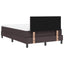 Box spring seng med LED-lysstrimler Mørk Brun 120 x 200 cm Stof