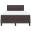 Box spring seng med LED-lysstrimler Mørk Brun 120 x 200 cm Stof