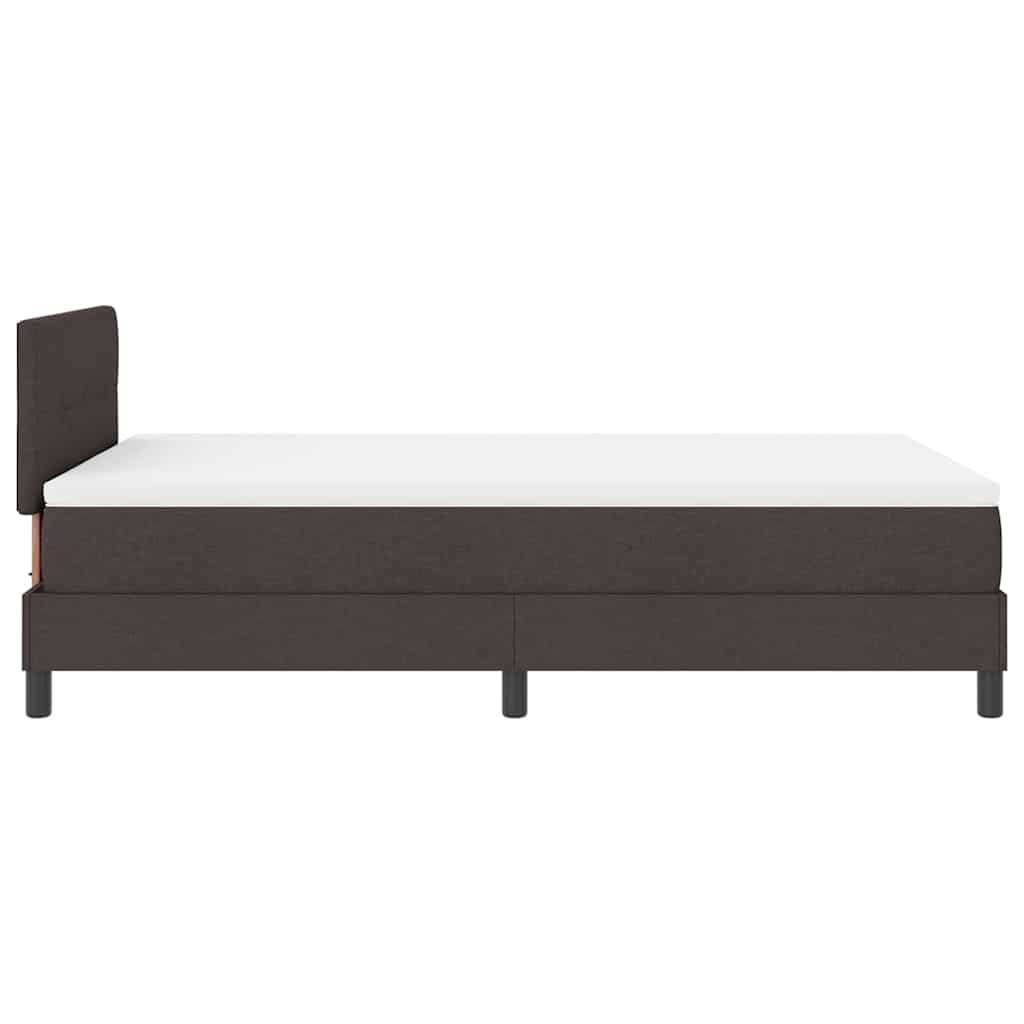 Box spring seng med LED-lysstrimler Mørk Brun 120 x 200 cm Stof
