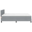 Box spring seng med LED-lysstrimler Lysegrå 140 x 190 cm Stof