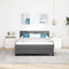 Box spring seng med LED-lysstrimler Mørkegrå 140 x 190 cm Stof