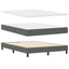 Box spring seng med LED-lysstrimler Mørkegrå 140 x 190 cm Stof
