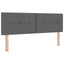 Box spring seng med LED-lysstrimler Mørkegrå 140 x 190 cm Stof
