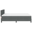 Box spring seng med LED-lysstrimler Mørkegrå 140 x 190 cm Stof