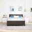 Box spring seng med LED-lysstrimler Mørk Brun 140 x 190 cm Stof