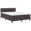 Box spring seng med LED-lysstrimler Mørk Brun 140 x 190 cm Stof