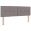 Box spring seng med LED-lysstrimler Gråbrun 140 x 190 cm Stof