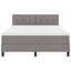 Box spring seng med LED-lysstrimler Gråbrun 140 x 190 cm Stof