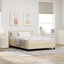 Box spring seng med LED-lysstrimler Creme 140 x 190 cm Stof