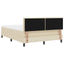 Box spring seng med LED-lysstrimler Creme 140 x 190 cm Stof
