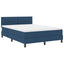 Box spring seng med LED-lysstrimler Blå 140 x 190 cm Stof