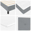 Box spring seng med LED-lysstrimler Lysegrå 140 x 200 cm Stof