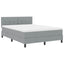 Box spring seng med LED-lysstrimler Lysegrå 140 x 200 cm Stof