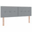 Box spring seng med LED-lysstrimler Lysegrå 140 x 200 cm Stof