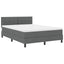 Box spring seng med LED-lysstrimler Mørkegrå 140 x 200 cm Stof