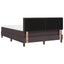 Box spring seng med LED-lysstrimler Mørk Brun 140 x 200 cm Stof