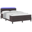 Box spring seng med LED-lysstrimler Mørk Brun 140 x 200 cm Stof