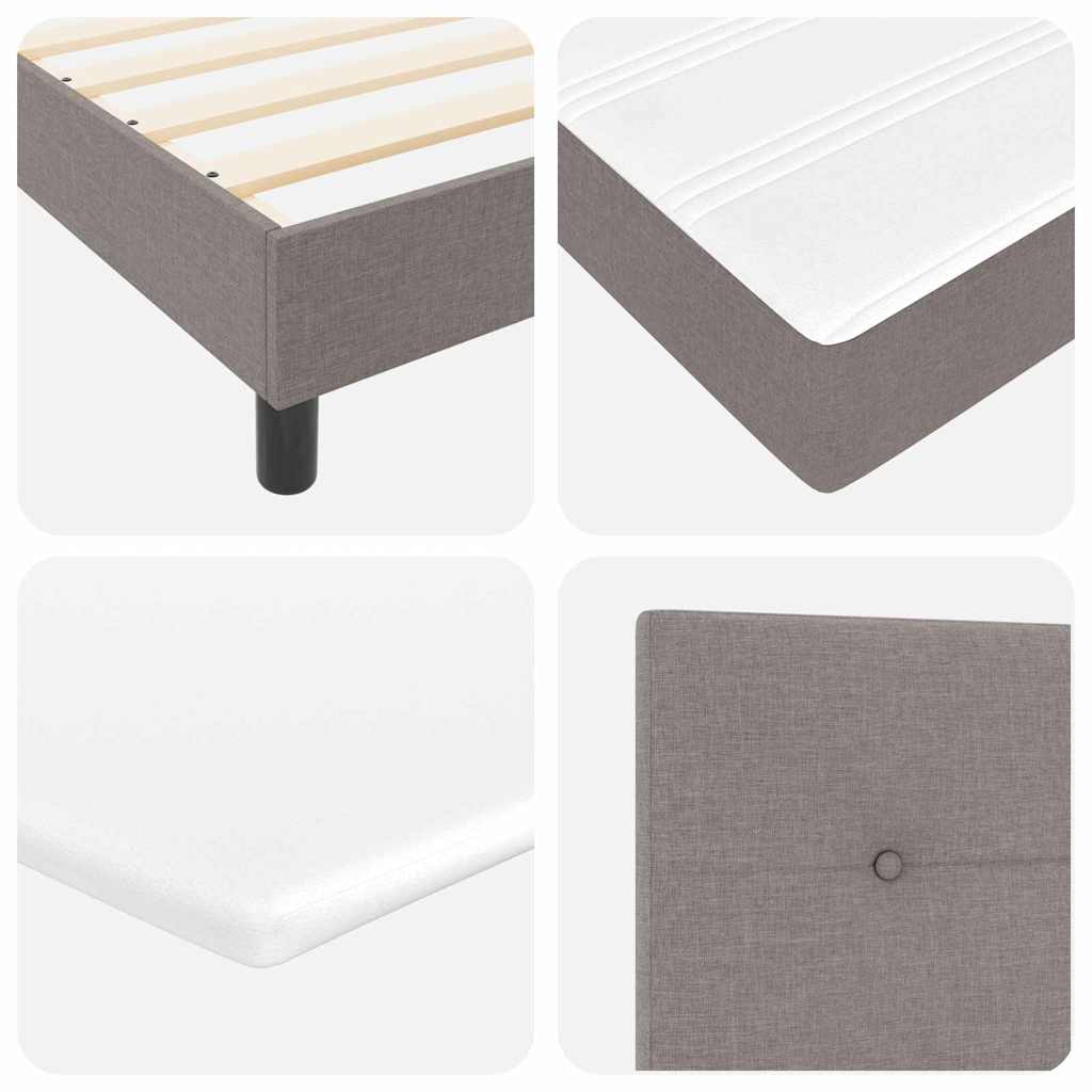 Box spring seng med pude Gråbrun 140 x 200 cm Stof