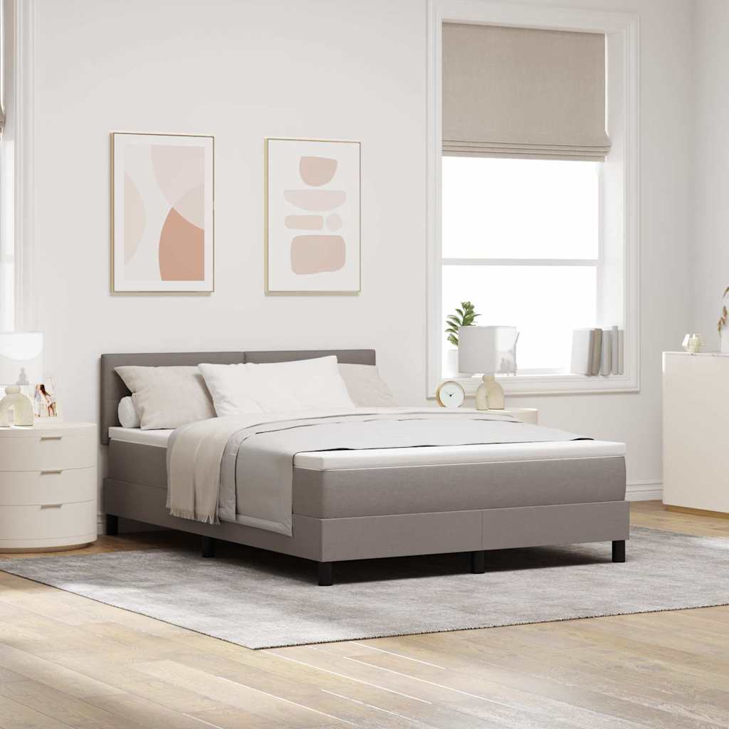 Box spring seng med pude Gråbrun 140 x 200 cm Stof