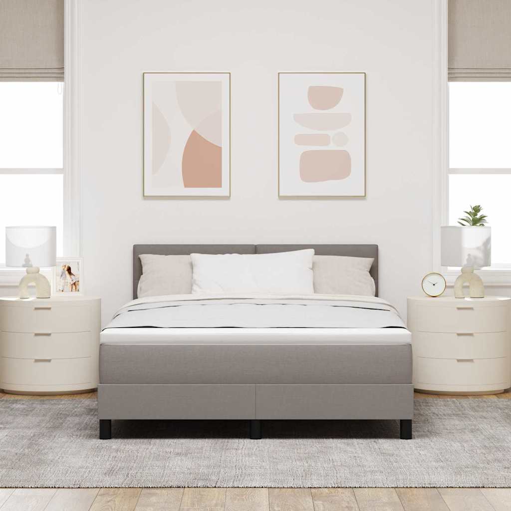 Box spring seng med pude Gråbrun 140 x 200 cm Stof