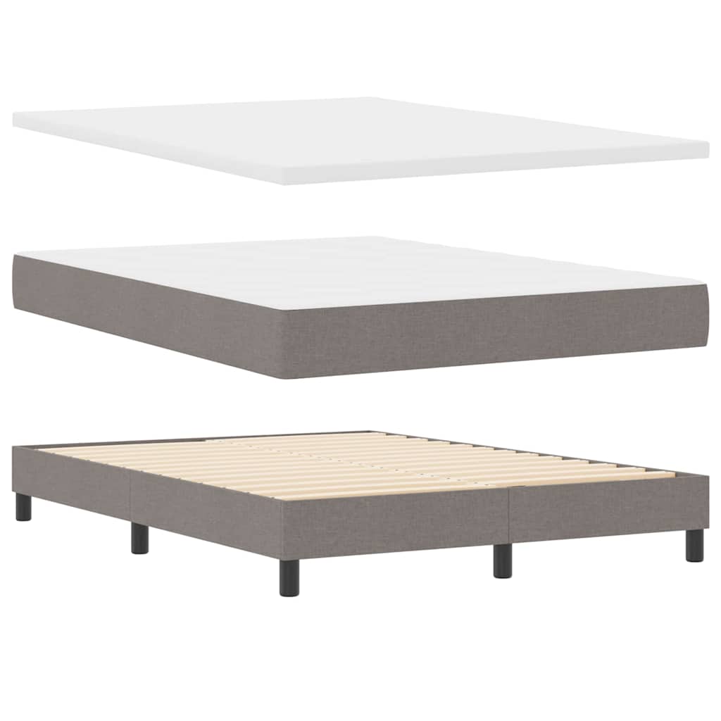 Box spring seng med pude Gråbrun 140 x 200 cm Stof