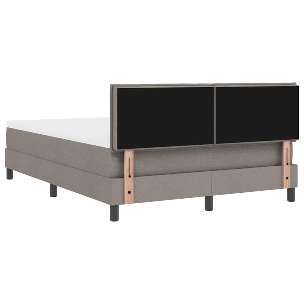Box spring seng med pude Gråbrun 140 x 200 cm Stof